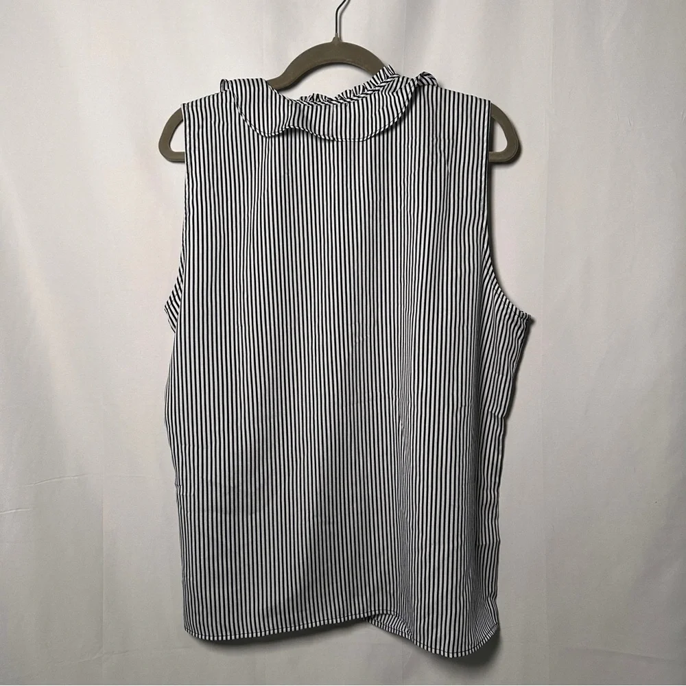 Karl Lagerfeld Women's Black and White Striped Blouse - Picture 13 of 14